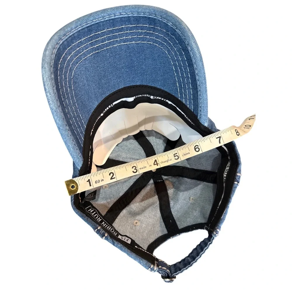 Texas USA Denim‎ Distressed Baseball Cap Adjustable Ladies NWT